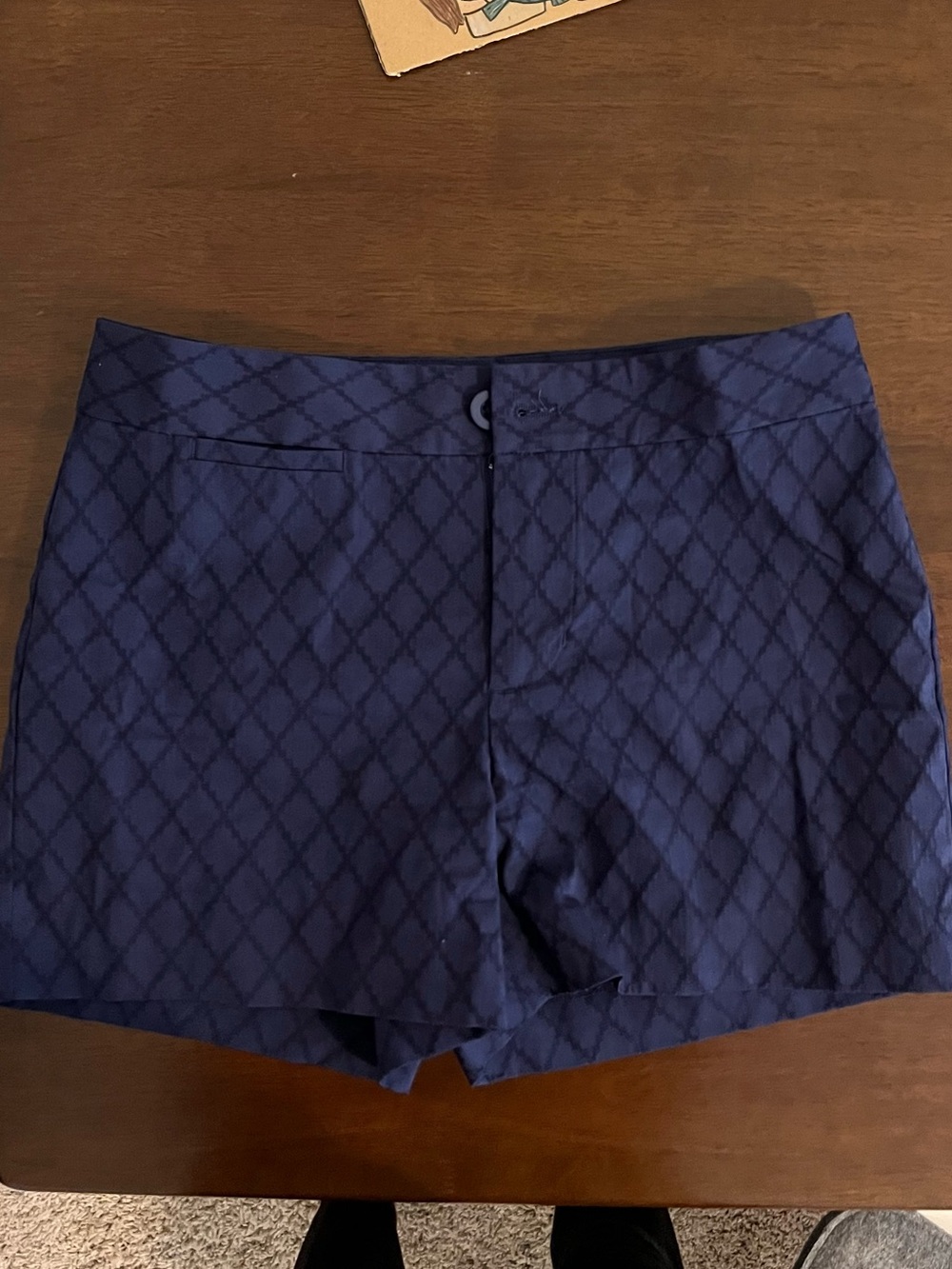 Tori Richard Navy Diamond-Print Women's Shorts